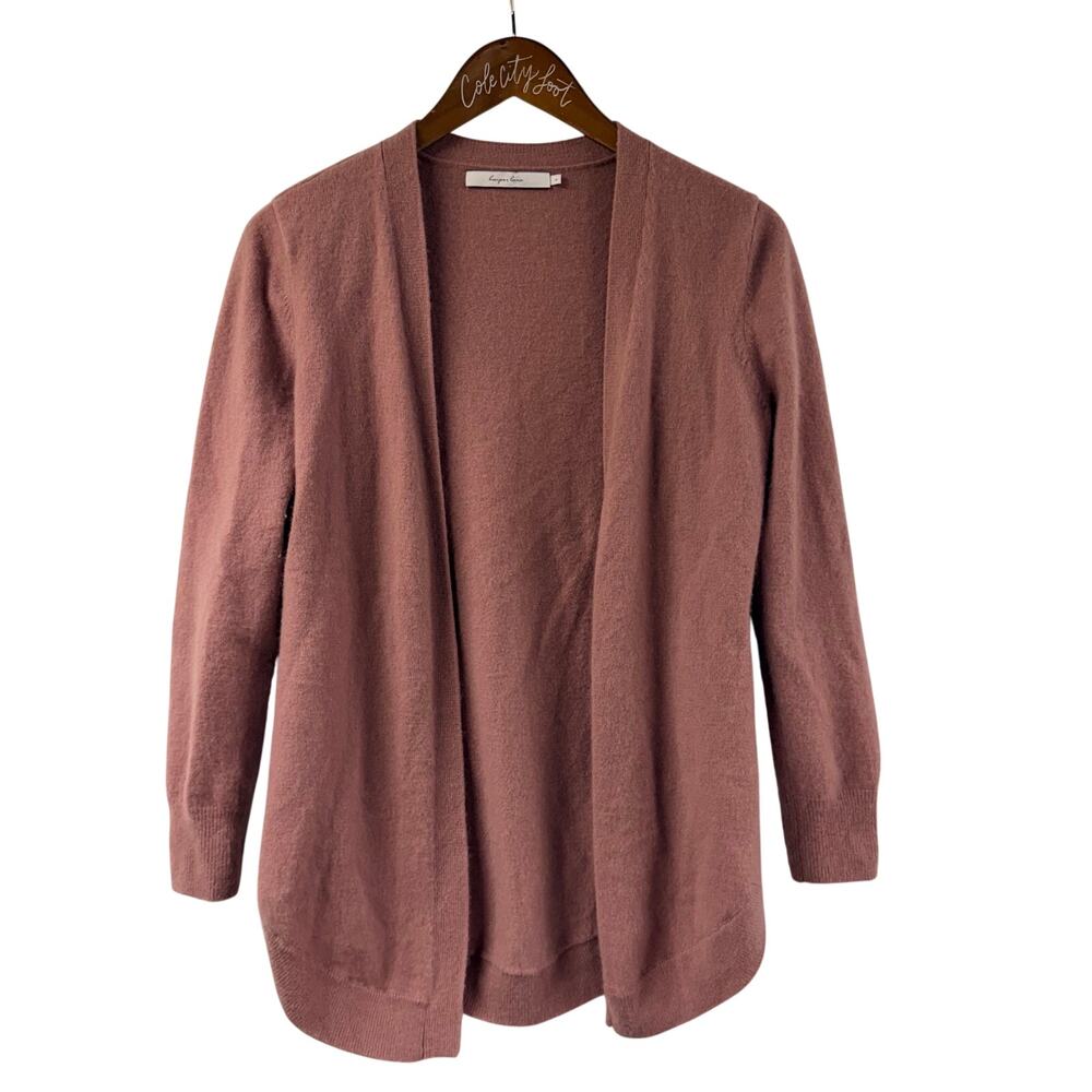 Harper Lane Sweater Open Cardigan Dusty Pink 100% Cashmere Small